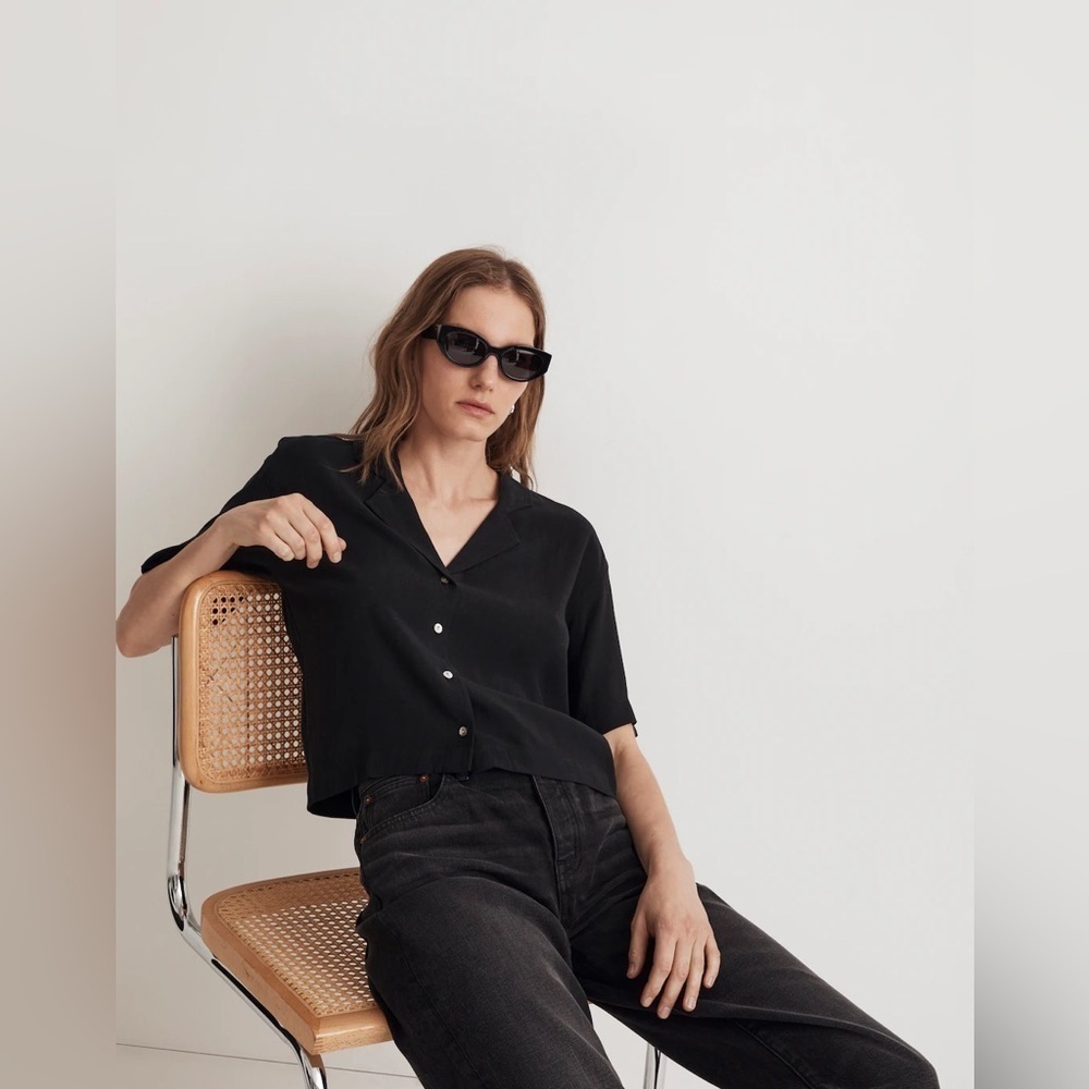 MadeWell Button-Front Resort Shirt in Lusterweave NM407
